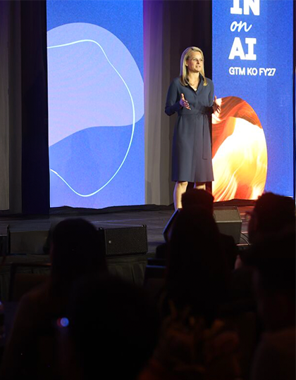 Theresa Piasta speaking on AI-enabled operations